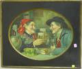 Chromolithographed Pressed Tin Beer Promotional Plaque A Social Drink