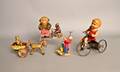 Five tin wind up toys to include Kiddy Cyclist