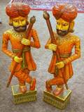 Pair of Carved and Painted Wooden Indian Figures