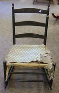 Black Painted Shaker No 4 Slatback Rocker