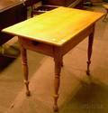 Red Stained Federal Cherry Table with End Drawer