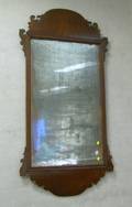 Chippendalestyle Mahogany and Mahogany Veneer Mirror
