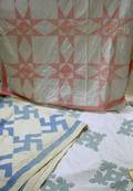Three Machinestitched Pieced Cotton Quilts