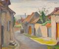 French School 20th Century Lot of Two French Village Streets
