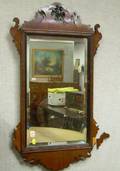Chippendale Carved Mahogany Scroll Mirror