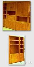 Set of Five Oakgrain Wall Storage Units