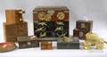 Four Japanese Lacquer Boxes a Collectors Chest Three Wooden Trinket Boxes a Bowl and Three Assorted Small 