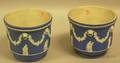 Pair of Wedgwood Dark Blue Jasper Dip Cache Pots