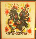 Framed Lithograph Depicting a Rooster by Jean Lurcat French 18921968