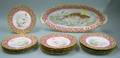 Thirteenpiece Haviland Limoges Transfer Decorated Porcelain Fish Set