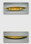 Painted Wooden Scale Model of an Old Town Canoe