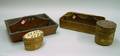Native American Oval Quillwork Box and a Birchbark Decorated Round Box