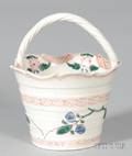 Staffordshire White Saltglazed Stoneware Basket