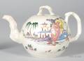 Staffordshire White Saltglazed Stoneware Teapot and Cover
