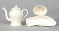 Three Undecorated Creamware Items
