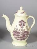 Staffordshire Creamware Coffeepot and Cover
