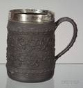 Wedgwood Silver Mounted Black Basalt Tankard