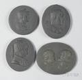 Four Wedgwood Black Basalt Medallions