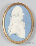 Wedgwood Light Blue Jasper Portrait Medallion of William Temple Franklin
