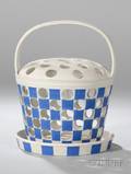Wedgwood Dark Blue Jasper Dip Crocus Basket Cover and Stand