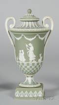 Wedgwood Three Color Jasper Dip Diceware Vase and Cover