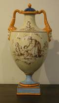Wedgwood Emile Lessore Decorated Queens Ware Vase and Cover