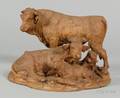 Blackforest Carved Wood Bovine Figural Group
