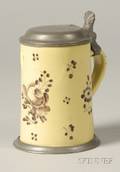 Continental Faience and Pewter Mounted Stein
