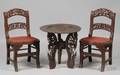 Set of Four Indian Export Chairs and an Associated Circular Occasional Table