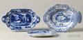 Three Staffordshire Blue and White Transferprinted Table Articles