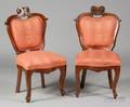 Pair of Continental Walnut Biedermeier Side Chairs