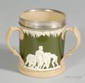 W T Copeland Earthenware and Silver Mounted Rugby Cup