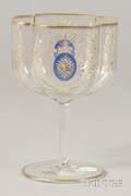 Bohemian Etched and Enamel Sweetmeat Glass