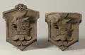 Pair of Decorative Carved Walnut Heraldic Wall Plaques