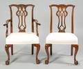 Set of Ten Chippendale Style Carved Mahogany Dining Chairs