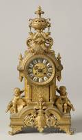 French Louis XVXVIstyle Bronze Mantel Clock