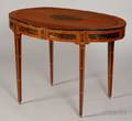 George IIIstyle Painted Satinwood and Ebony Crossbanded Center Table
