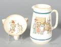 Two Wedgwood Queens Ware Decorated Punch Items