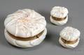 Three Wavecresttype Giltmetal Mounted Enamel Floral Decorated Glass Dresser Boxes