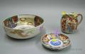 Imari Palette Porcelain Bowl Jug and Dish
