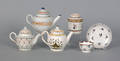 Three miniature Leeds pearlware teapots early 19th c