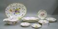 Approximately Fiftythree Piece Royal Copenhagen Gilt and Handpainted Floral Decorated Porcelain Dinner Service
