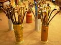 Collection of Approximately Sixtyeight Folk Ethnographic Souvenir and Manufactured Walking Sticks and Canes