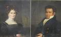 Pair of Unframed Oil on Canvas Portraits of a Lady and a Gentleman