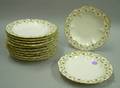 Set of Twelve French Transfer Rose and Garland Decorated Porcelain Soup Plates