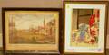 Lot of Four Framed Mixed Media Works on Paper
