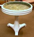 Whitepainted Continental Empire Pedestalbase Jardiniere Table with Tin Liner