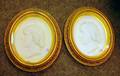 Pair of Oval Framed Plaster Profile Portrait Plaques