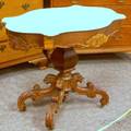 Victorian Marble Turtletop Carved Walnut and Rosewood Veneer Center Table