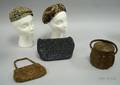 Two Vintage Beaded Ladys Hats and Three Vintage Beaded Purses
